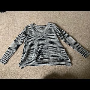 black and white mesh sweater